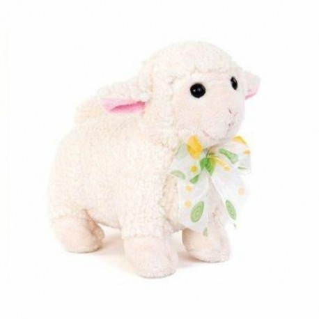 PELUCHE PECORA C/FIOCCO H 25XL 28CM  - PELUCHE PECORA C/FIOCCO H 25XL 28CM  -