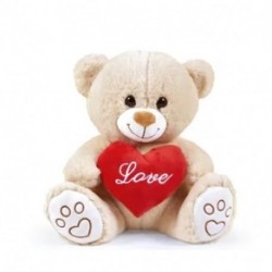 PELOUCHE ORSETTO BEIGE H25CM.C/CUORE