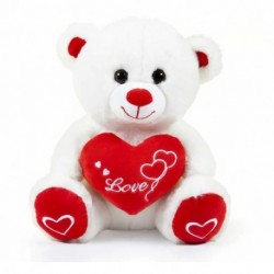 PELOUCHE ORSETTO H.25CM C/CUORE BIANCO