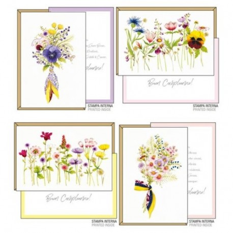 BIGLIETTO COMPLEANNO FIORI PRIMAVERILI