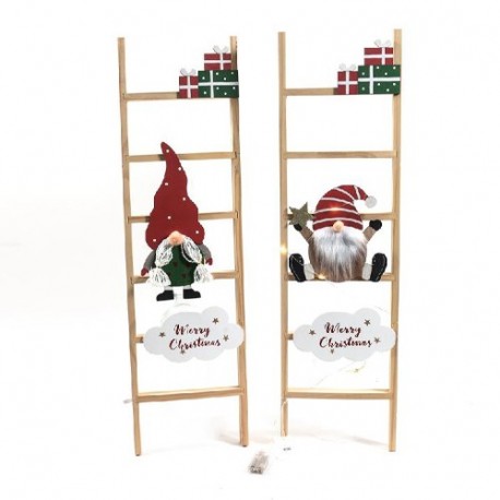 SCALETTA NATALIZIA IN LEGNO C/LUCI 25XH9