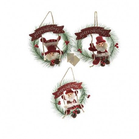 CORONA CON BABBO NATALE D.24X6CM  -