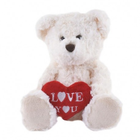 ORSO CON CUORE ROSSO H15CM  - DS 26562C