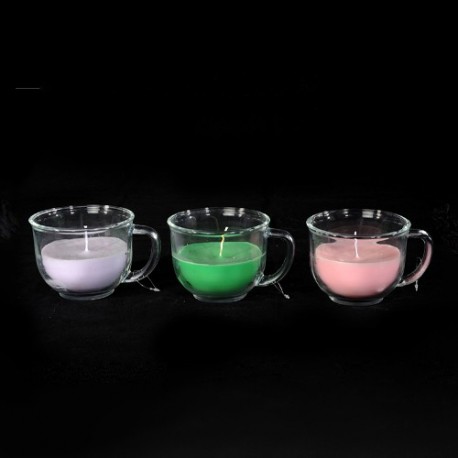 CANDELA PROFUMATA IN TAZZA DI VETRO H