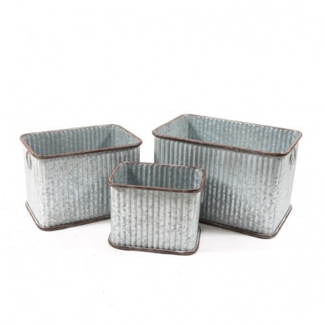 SET 3 FIORIERE IN LATTA RETTANGOLARI  -