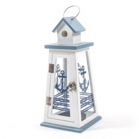 LANTERNA MARINARA IN  LEGNO 12,5X12,5XH