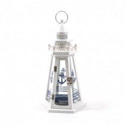LANTERNA FARO IN LEGNO  16X14XH.30CM  -