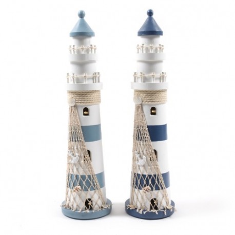 FARO GRANDE IN LEGNO CON LUCI 12XH.47CM