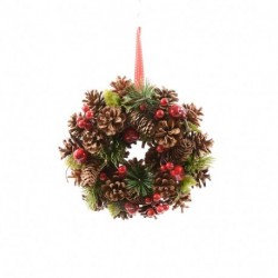 CORONA DIETROPORTA NATALIZIA D.25XH8CM