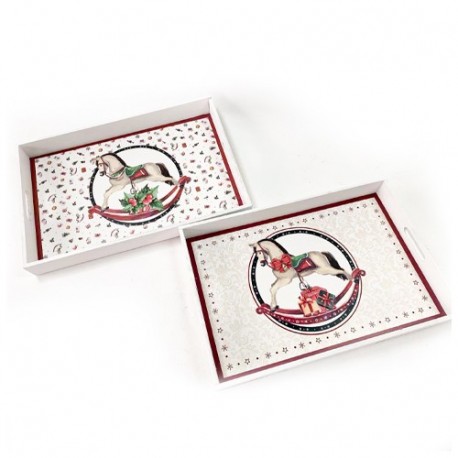 VASSOIO IN LEGNO CHRISTMAS GRANDE 30X45X