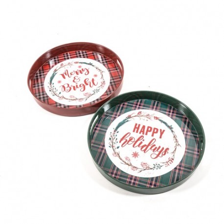 VASSOIO IN PLASTICA NATALIZIO D.33X4CM