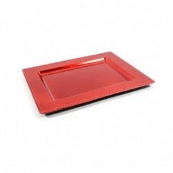 VASSOIO FOGLIA ORO ROSSO 31.5X25X1.5CM