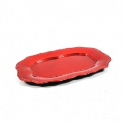 VASSOIO FOGLIA ORO ROSSO 38X26.5X2CM  -