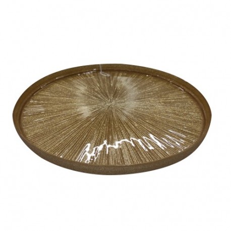 VASSOIO TONDO IN VETRO D.28XH2 ROSSO  -