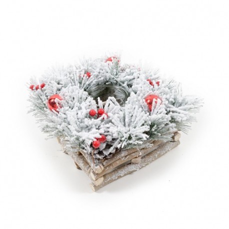 PORTACANDELA IN LEGNO 22X22X12CM  -