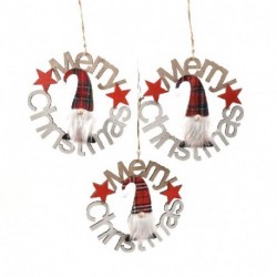 DIETROPORTA DI NATALE 'TARTAN' IN LEGNO