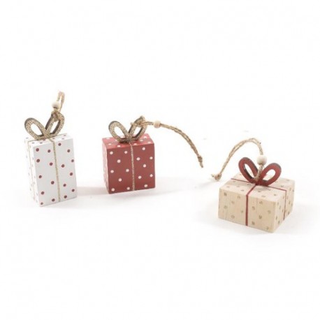 PENDENTE PACCHETTO IN LEGNO 4X3X9CM  -