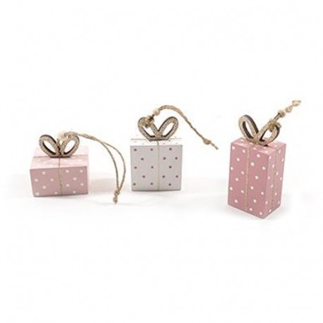 PENDENTE PACCHETTO IN LEGNO 4X3X9CM  -