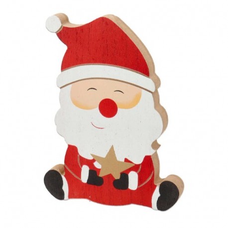 BABBO NATALE IN LEGNO H.14.5X11X1.5CM.