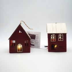 CASETTA IN PANNO C/LED H.12.5X10X8CM.  -