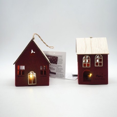 CASETTA IN PANNO C/LED H.12.5X10X8CM.  -