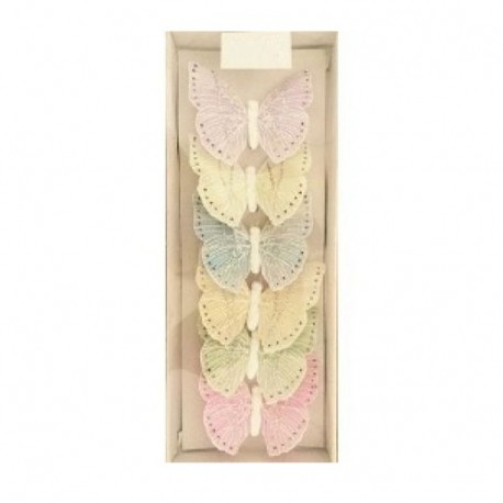 FARFALLA SU CLIP 8CM /6PZ  - DS 38777