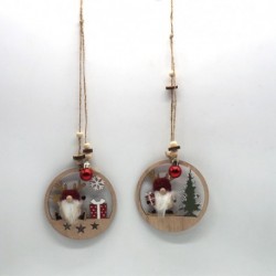 CORONA C/GNOMO C/PENDAGLIO IN LEGNO 11X1