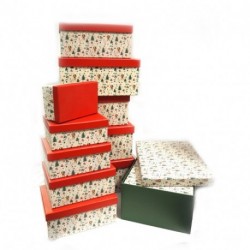 SET 10SCATOLE CARTA RETT. NATALE VERDE/R