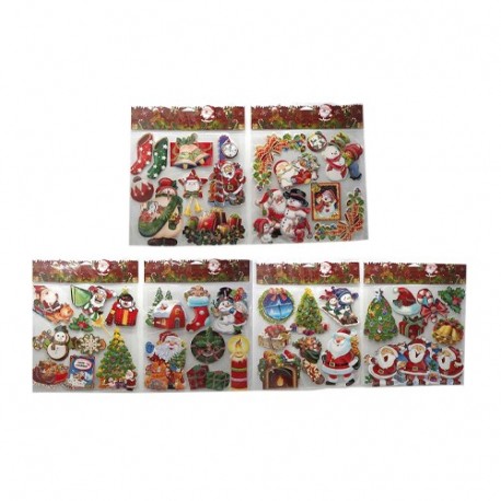 VETROFANIE NATALIZIE CARTA GLITTERATE  -