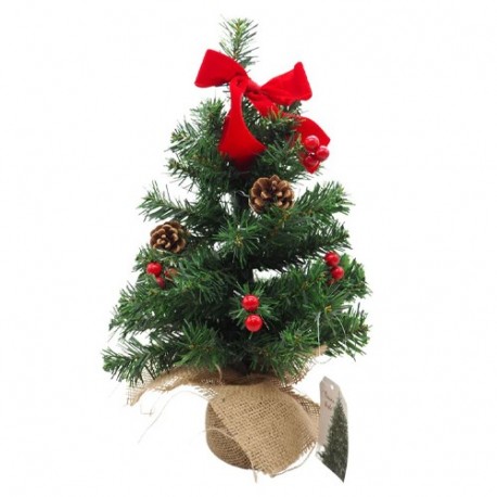 ALBERO NATALE H.60CM. B.JUTA C/FIOCCO  -