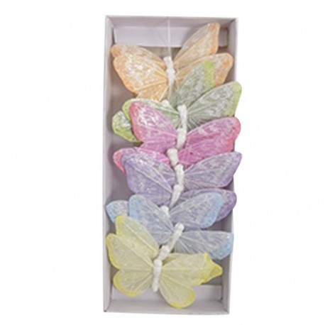 FARFALLA 8CM/12PZ SU CLIP  - DS 39359
