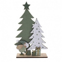 XMAS TREE, SANTA H30CM ON  STAND  - DS