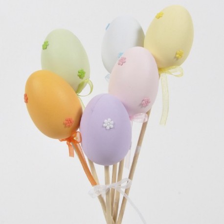 UOVO SU PICK 5X3X22CM/12PZ COL.ASS.  -