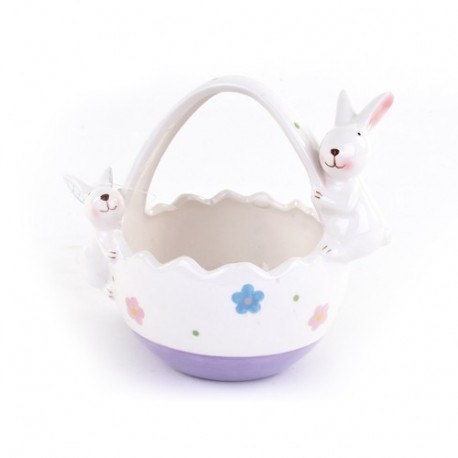 CESTO DI PORCELANA E CONIGLIO  - DS