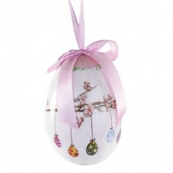 UOVO 12CM CON FIOCCO ROSA  - DS 28359B