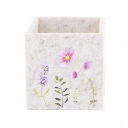 VASO QUADR.10X10X10CM BEIGE  - DS 26685C