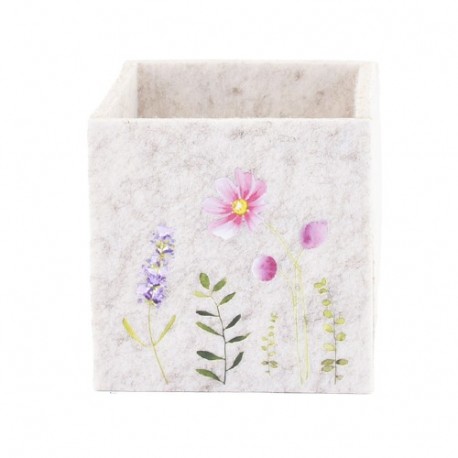 VASO QUADR.10X10X10CM BEIGE  - DS 26685C