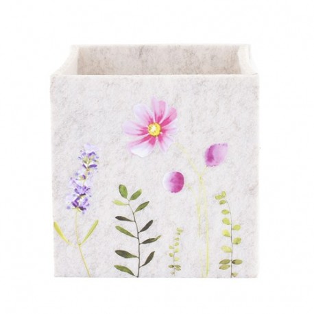 VASO QUADR.14X14X14CM BEIGE  - DS 26685A