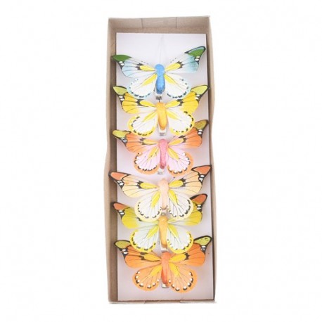 FARFALLA SU CLIP 8CM /6PZ  - DS 26482
