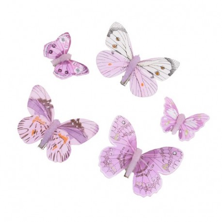 FARFALLA 5-8CM/10PZ SU CLIP  - DS 27998