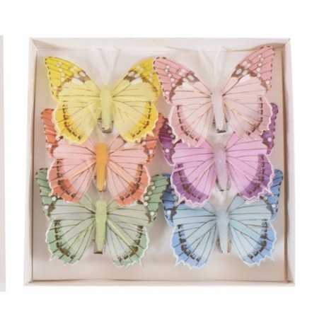 FARFALLE SU CLIP 8CM/12PZ  - DS 42797