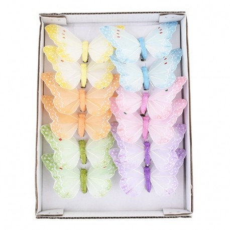FARFALLA 10CM SU CLIP /12PZ  - DS 26402