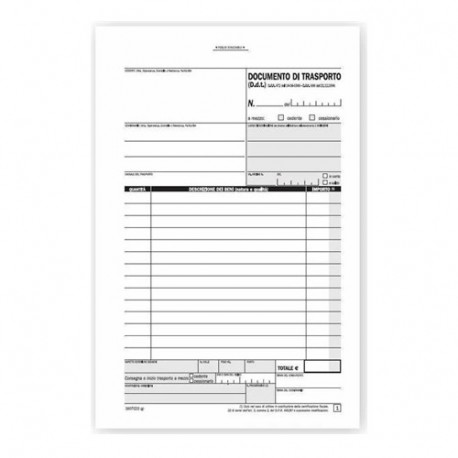 DOCUMENTO DI TRASPORTO 50X3COP. 215X148
