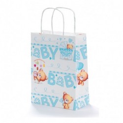 SHOPPER  16X7X21.5CM BABY AZZURRO