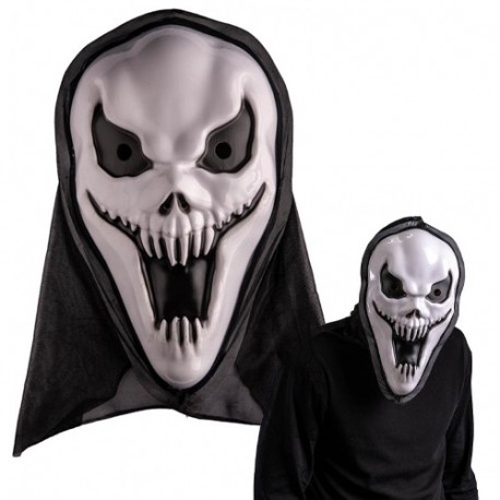 MASCHERA FANTASMA IN PLASTICA CON CAPPUC