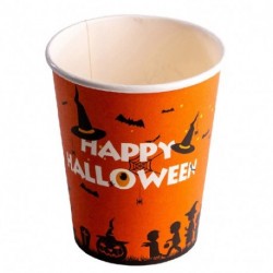6 BICCHIERI IN CARTA HALLOWEEN ARANCIONI