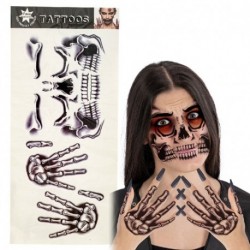 CARTELLA TATUAGGI VISO E MANI SCHELETRO