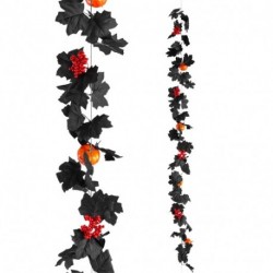 FILZA FLOREALE CON ZUCCHE E BACCHE ROSSE