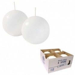 CANDELA SFERA MM80 VASS. 4PZ. BIANCO  -