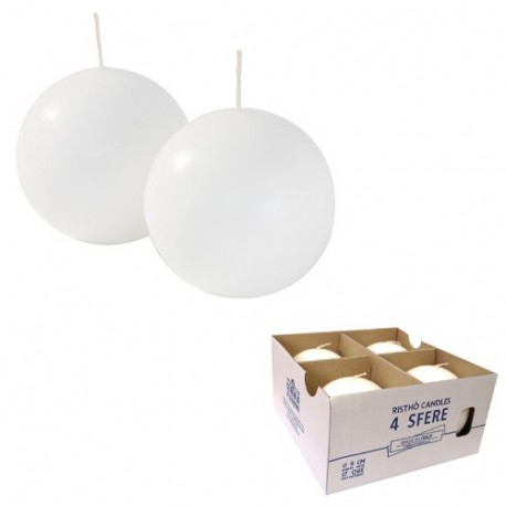CANDELA SFERA MM80 VASS. 4PZ. BIANCO  -